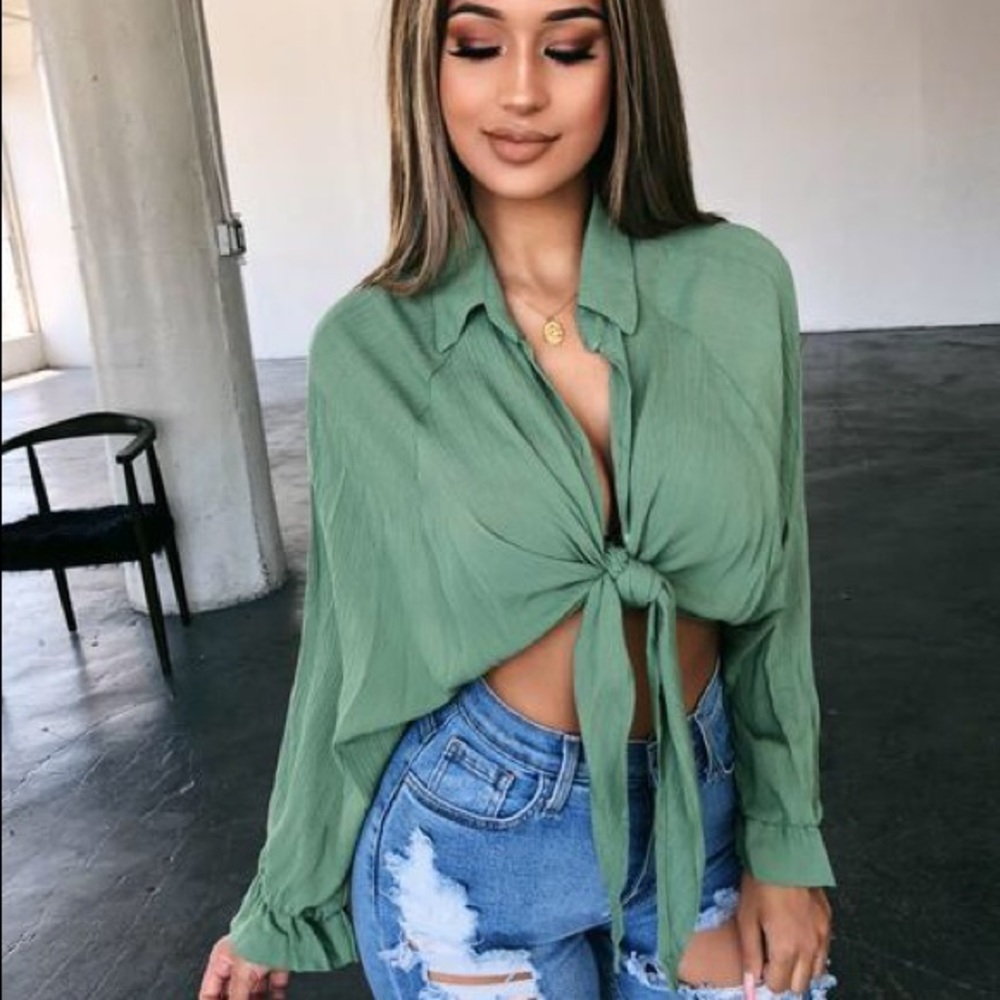 OOTDFASH Linda top olive green